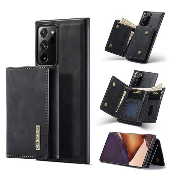 DG.MING For Samsung Galaxy Note 20 Ultra Premium Trifold Wallet Leather Case With 2-in-1 Magnetic Detachable Card Holder Pocket Cover - Black DG.MING For Samsung Galaxy Note 20 Ultra Premium Trifold Wallet Leather Case With 2-in-1 Magnetic Detachable Card Holder Pocket Cover - Black